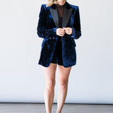 Sheila Structured Tuxedo Blazer in Midnight - Lukka Boutique