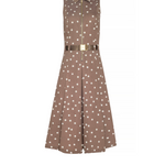 Klyo Belted Shirt Dress in Cardamom Polka Dot - Lukka Boutique