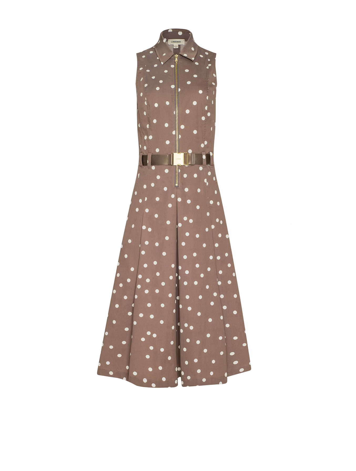 Klyo Belted Shirt Dress in Cardamom Polka Dot - Lukka Boutique