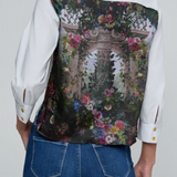 Fawn Scarf Back 3/4 Sleeve Blouse in Multi Rococo Floral