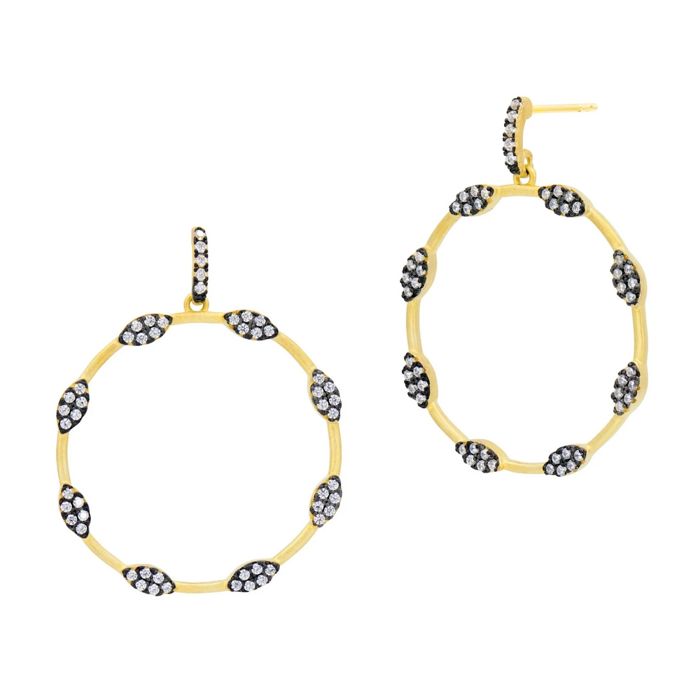 Sparkling Open Hoop Earrings