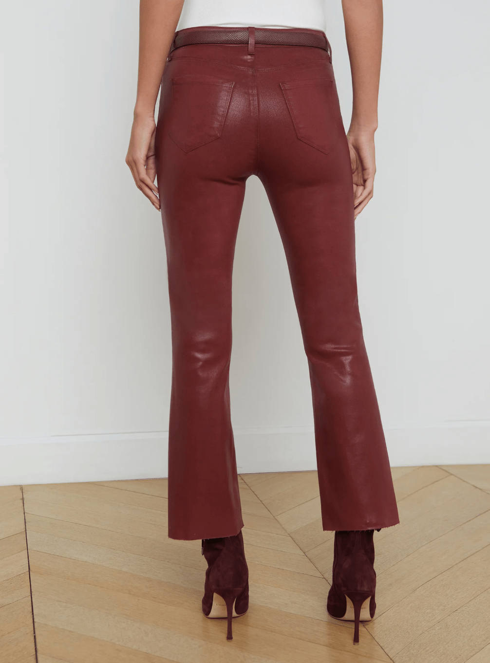 Kendra Coated Crop High Rise Flare - Lukka Boutique