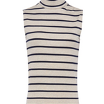 Ceci Sleeveless Turtleneck in Oat/Navy Stripe - Lukka Boutique