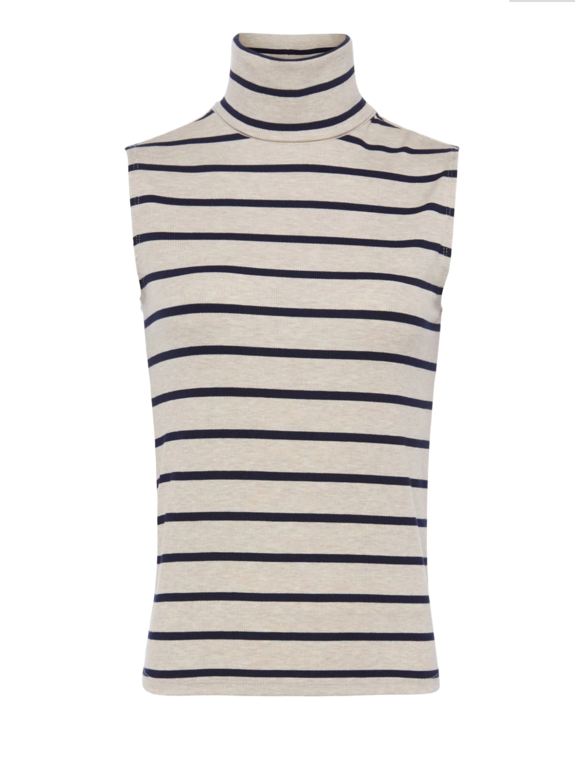 Ceci Sleeveless Turtleneck in Oat/Navy Stripe - Lukka Boutique