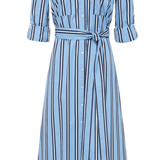 Jubilee Midi Shirtdress in Sky Blue/Midnight Stripe