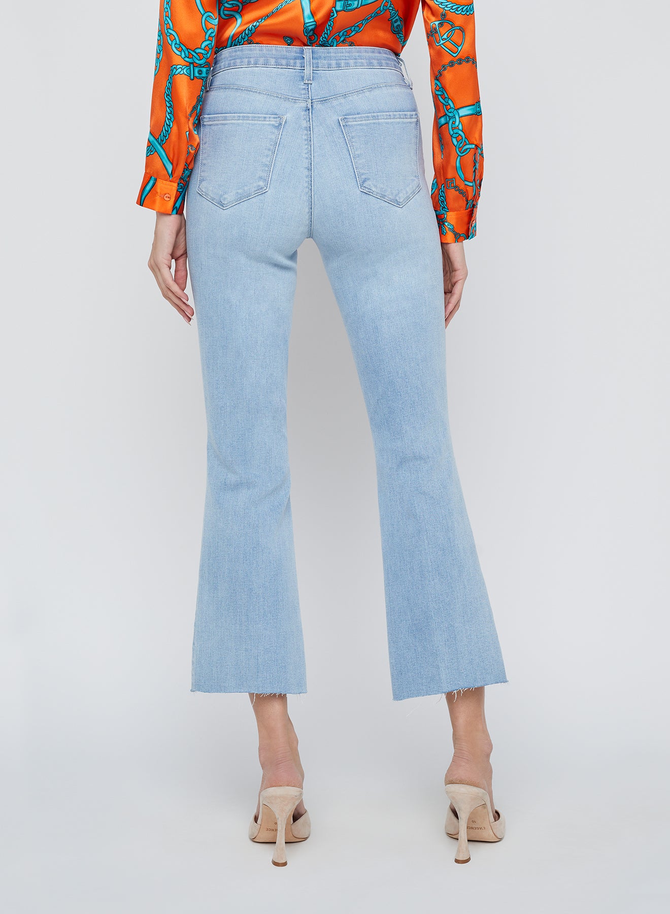 Kendra High Rise Crop Flare in Dorian - Lukka Boutique