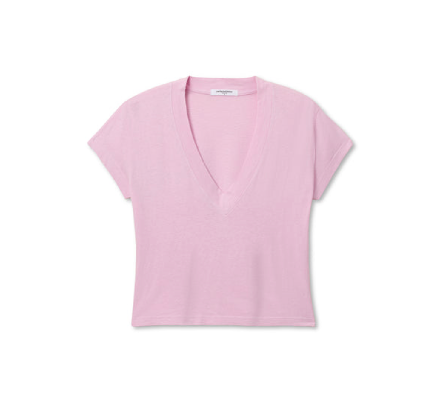 Alanis Recycled Cotton V-neck in Sugar Pink - Lukka Boutique