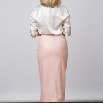 Kiva Vegan Leather Skirt in Angelic Pink - Lukka Boutique