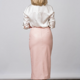 Kiva Vegan Leather Skirt in Angelic Pink - Lukka Boutique
