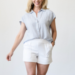 Simon Top in Pinstripe - Lukka Boutique