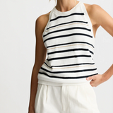 Britton Tank in White Stripe