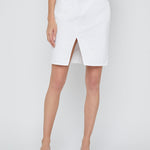 Tylee Knee Length Skirt in Blanc - Lukka Boutique