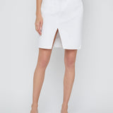 Tylee Knee Length Skirt in Blanc - Lukka Boutique