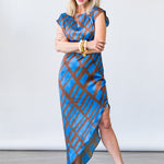 Lydia Dress in Blue Matrix - Lukka Boutique