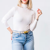 High Neck Long Sleeve in White