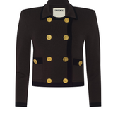 Janu Cropped Knit Jacket in Dark Brown/Black - Lukka Boutique