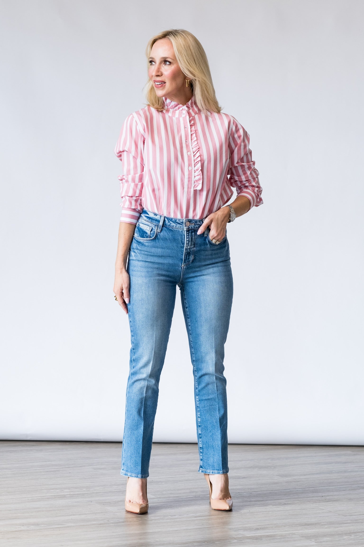 Annette Top in Rosebud Stripe - Lukka Boutique