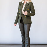 Kenzie Double Breasted Blazer in Deep Olive