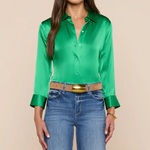 Dani 3/4 Sleeve Blouse in Island Green - Lukka Boutique