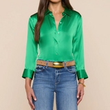 Dani 3/4 Sleeve Blouse in Island Green - Lukka Boutique