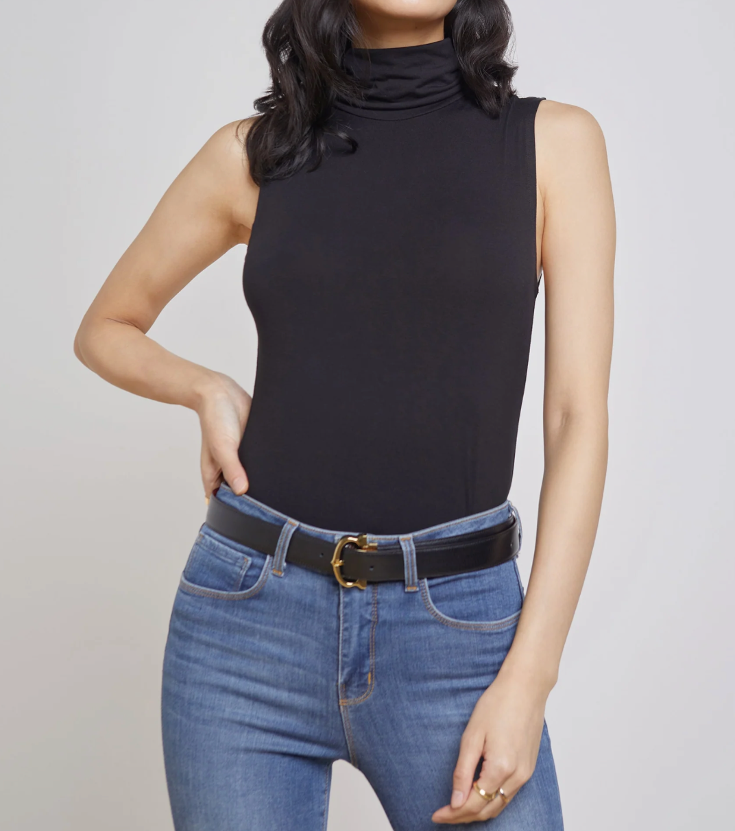 Ceci Sleeveless Turtleneck in Black - Lukka Boutique