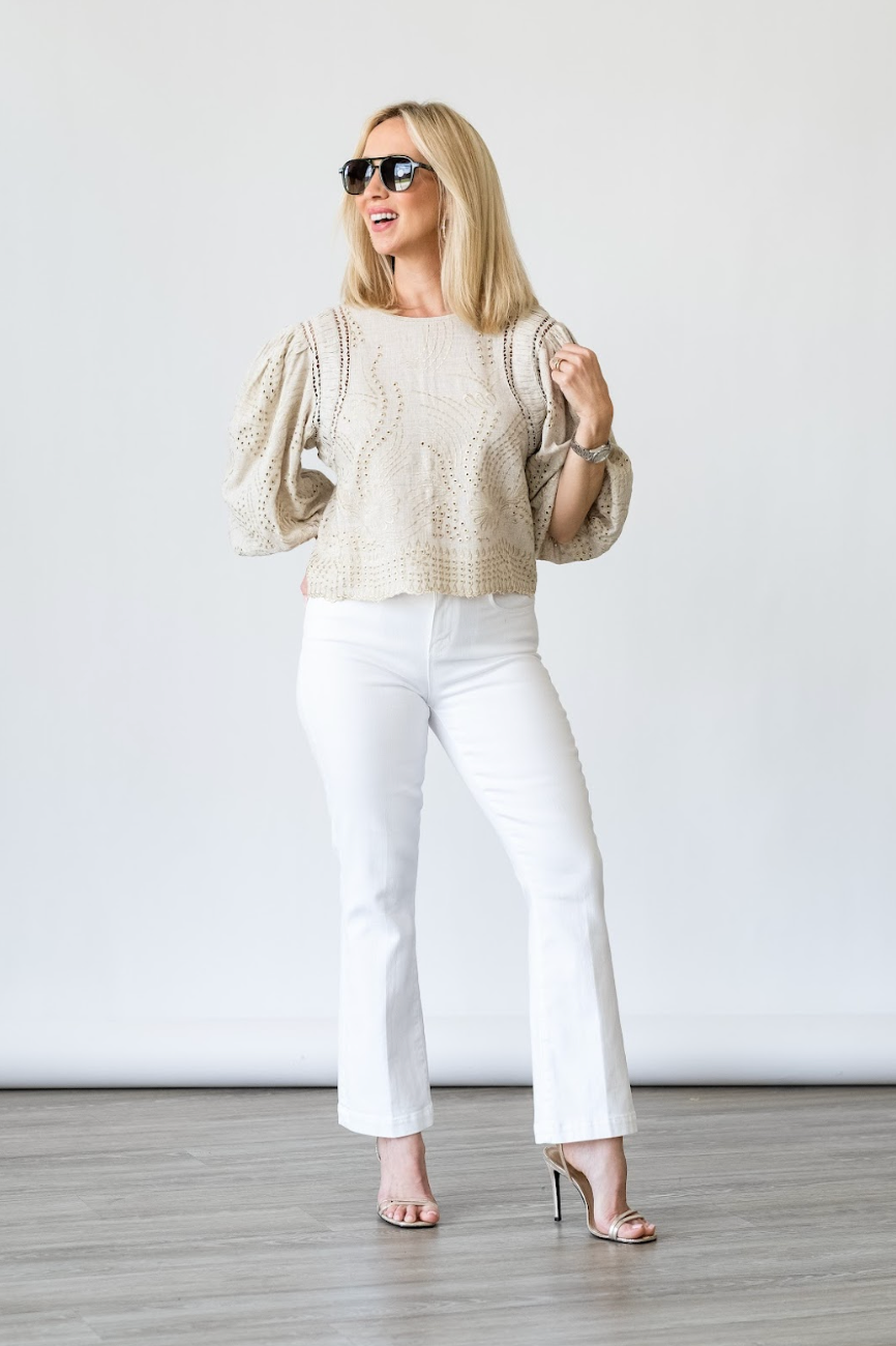 Bouffantes Blouse in Light Kaki