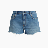Studded Bria Short in Faded Blue Wash