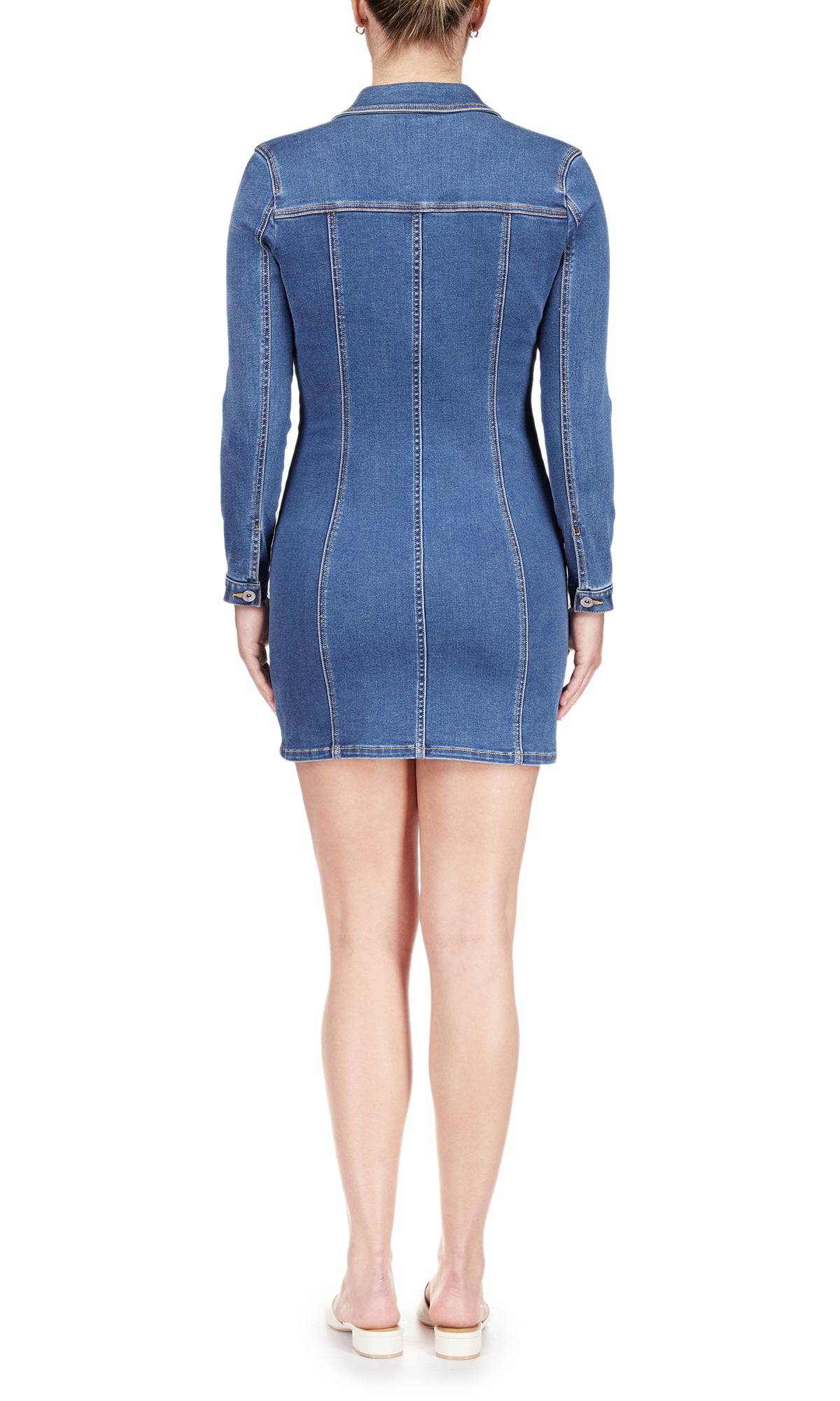 Sculpted Mini Dress in Royalty - Lukka Boutique