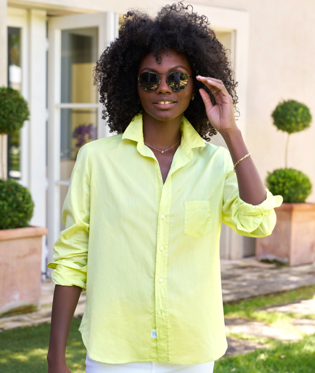 
                  
                    Eileen Relaxed Button-Up Shirt in Chartreuse
                  
                