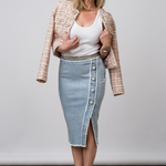 Arcadia Denim Skirt in Light Blue - Lukka Boutique