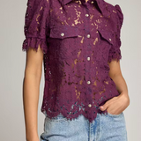 Mikaelle Lace Shirt in Plum