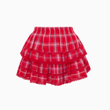 Ruffle Mini Skirt in Cherry Jubilee