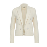 Brooke Double Breasted Crop Blazer in Ecru - Lukka Boutique
