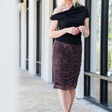 Jessica Leopard Mesh Skirt in Muted Leo Brown/Black