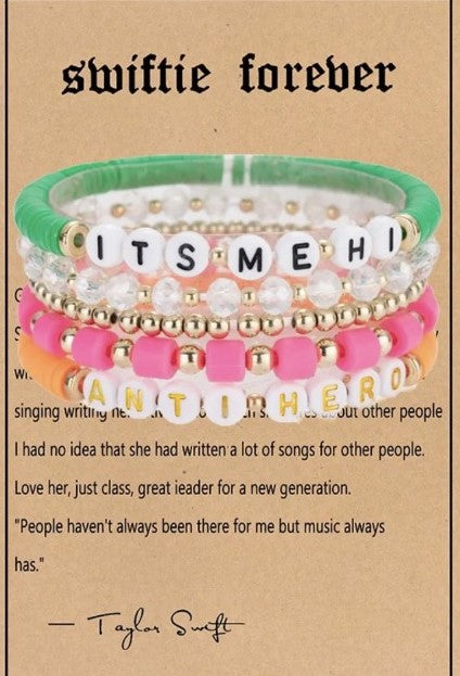 Taylor Swift Stackable Bracelets- Anti Hero