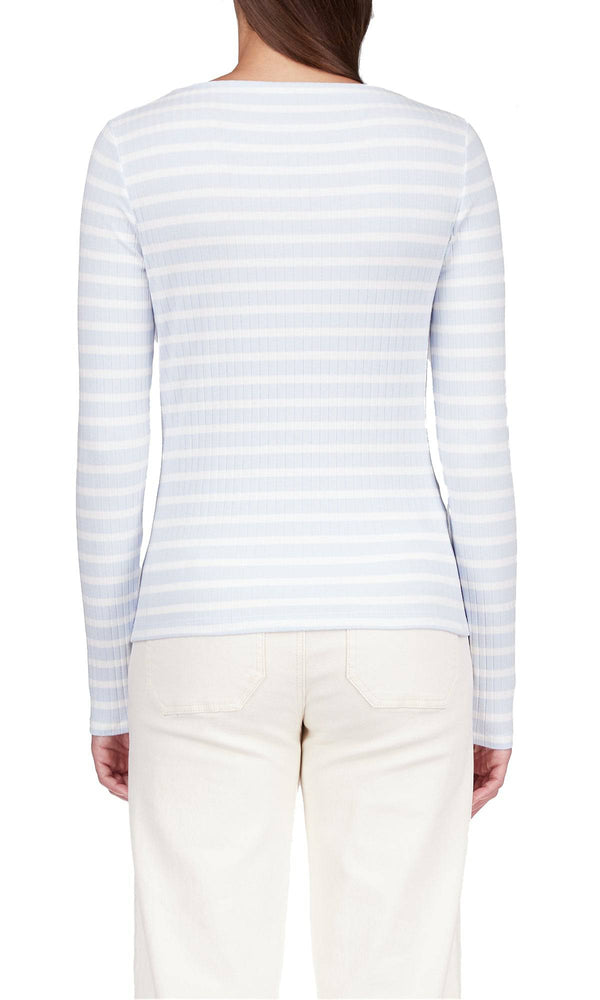 
                  
                    Long Sleeve Boatneck T-Shirt in Sky Blue
                  
                