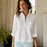 Silvio Untuckable Button-Up Shirt in White - Lukka Boutique