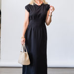 The Jersey Nipped Dress in Black - Lukka Boutique