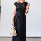 The Jersey Nipped Dress in Black - Lukka Boutique