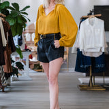 The Silk Amulet Blouse in Dijon