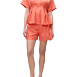 Lena Shine Blouse in Coral