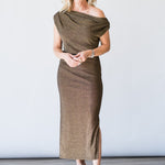 Rocker Metallic Chet Dress in Gold - Lukka Boutique