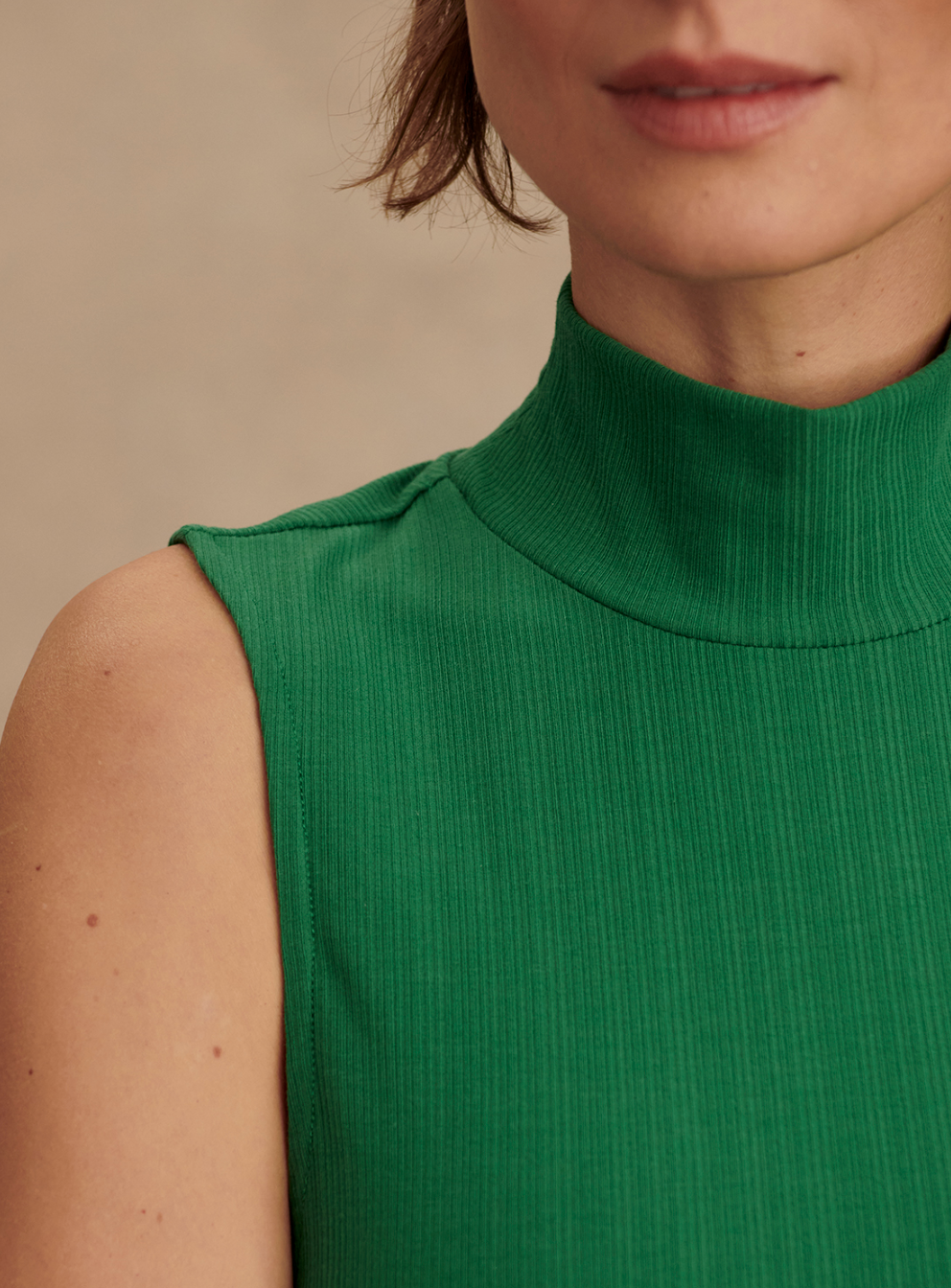 Caley Fitted Rib Tank in Verdant Green - Lukka Boutique