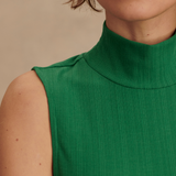 Caley Fitted Rib Tank in Verdant Green - Lukka Boutique