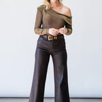 Anessa Wide Leg Jean in Chicory Coffee Luxe Coating - Lukka Boutique