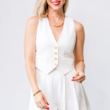 Jianna Short Vest in Ivory