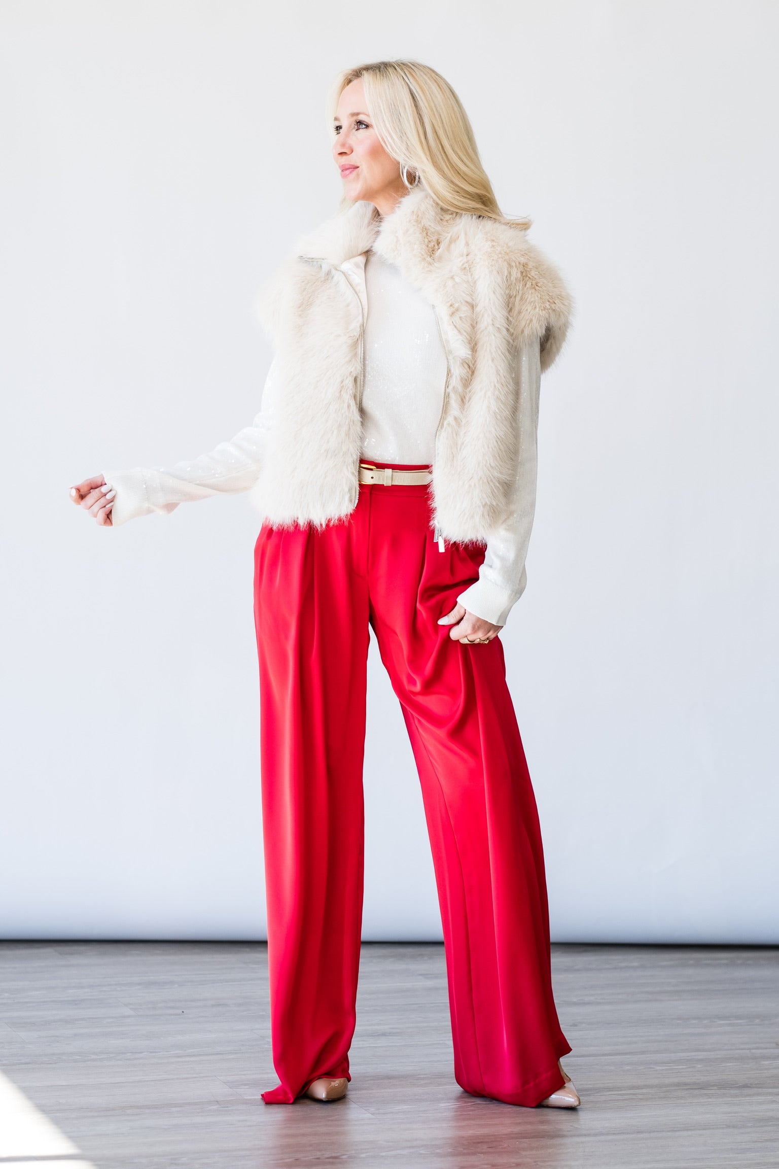 Oscar Pant in Scarlet Red - Lukka Boutique