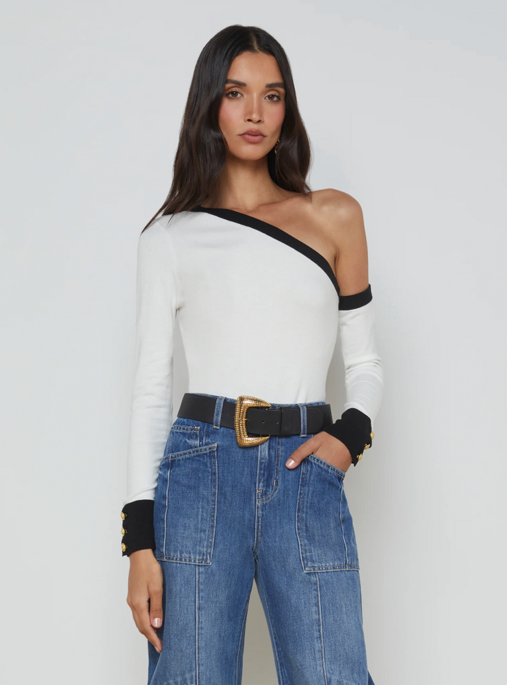 
                  
                    Maeva One-Shoulder Top in White
                  
                