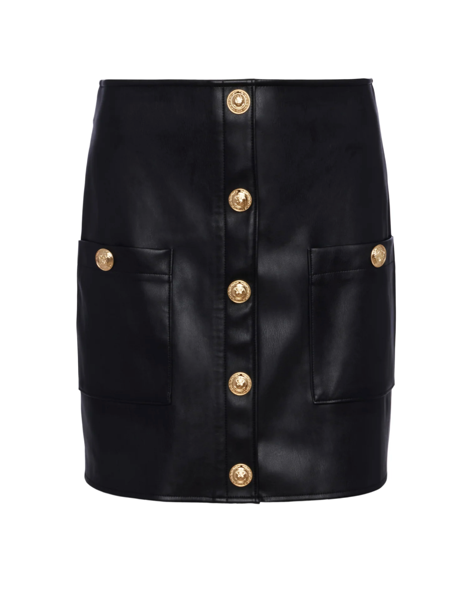 Truman Mini Skirt With Snaps in Black