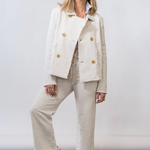 Mini Belfast Crop Peacoat in Heather White Melange - Lukka Boutique